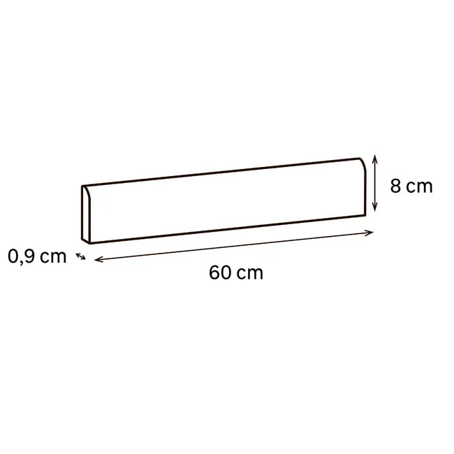 Lot de 2 plinthes carrelage Béton anthracite n°24, Ht. x L. 60 cm, Ep.8.9 mm