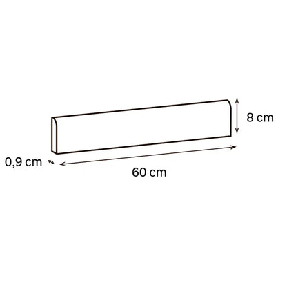 Lot de 2 plinthes carrelage Béton anthracite n°24, Ht. x L. 60 cm, Ep.8.9 mm