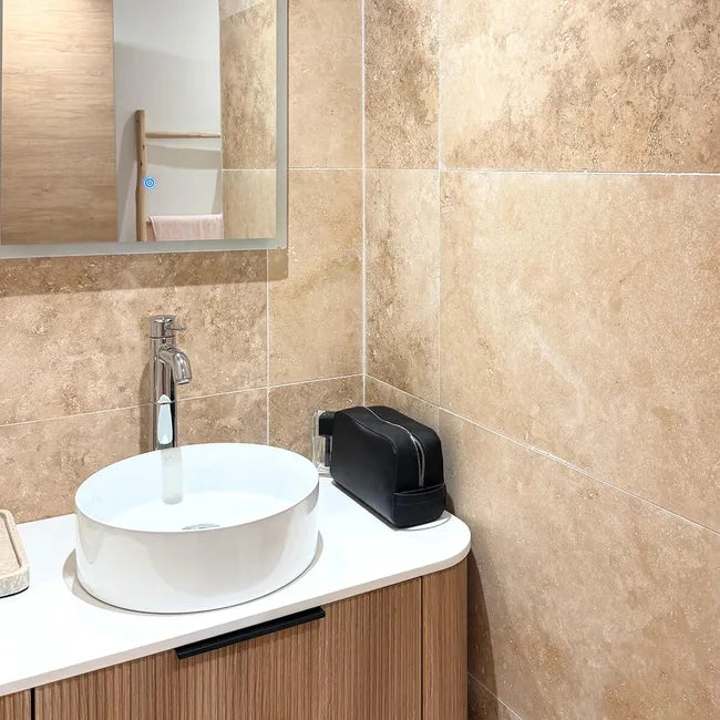 Travertin sol/mur de beige à marron mix Casa classic l.40.6 x L.61 cm