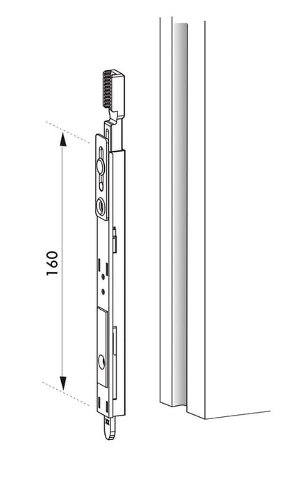 Inverseur à encastrer pour serrure multipoint encastrée, FERCO gris