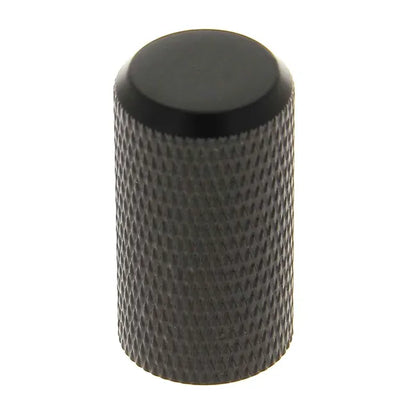 Bouton de meuble cylindre Indus, acier noir nickelé