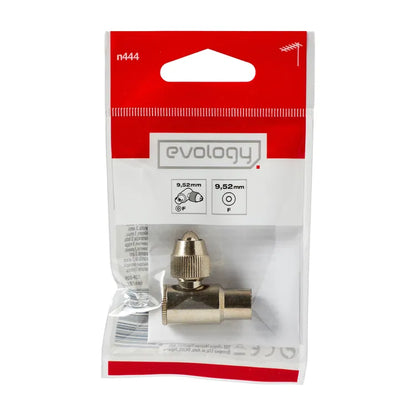 Fiche coaxiale blindée coudée 9.52mm femelle EVOLOGY