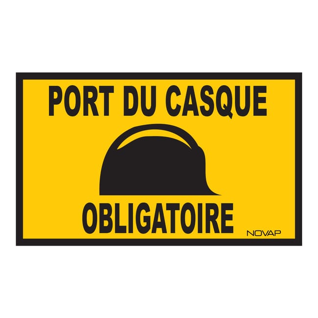 Panneau port du casque obligatoire NOVAP polypropylène L.33 x H.0.3 cm