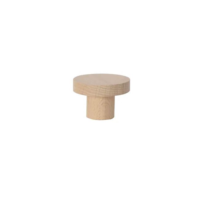 Bouton de meuble rond bois hêtre brut, Diam.40 mm