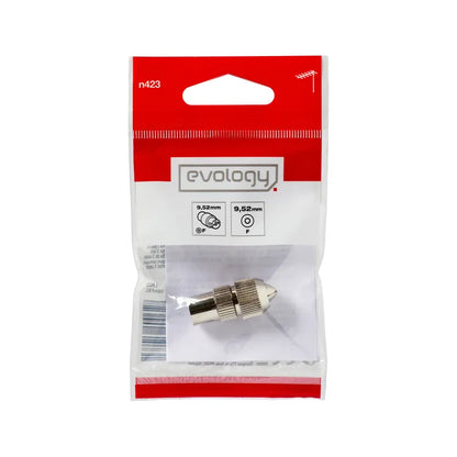 Fiche coaxiale TV 9.52mm femelle EVOLOGY